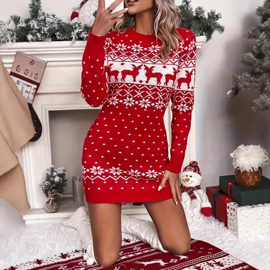 CLEOTILDE - Snowy Night Knitted Dress for Women