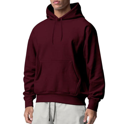 Men's Solid Loose Casual Sports Fitness Hoodie