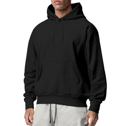 Men's Solid Loose Casual Sports Fitness Hoodie